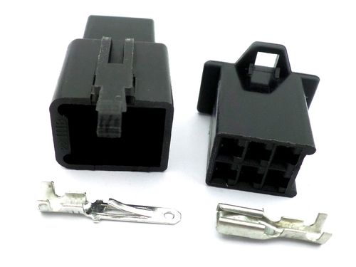 2.8mm 6 Way Black Mini Latch Motorcycle Harness Connector