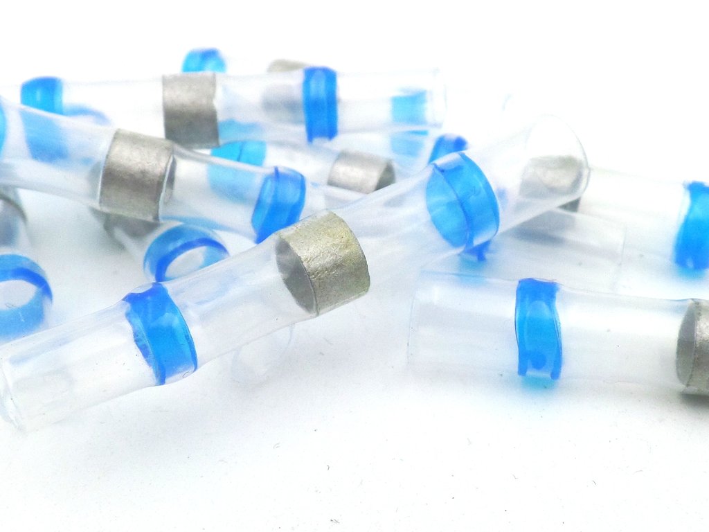 Blue heat shrink solder butt terminal 1.5mm²  - 2.5mm² 10 Pack