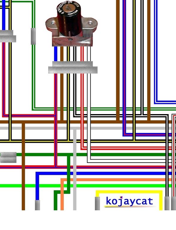 Kawasaki KH500 H1E H1F UK/Euro Spec Colour Wiring Loom Diagram