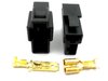 6.3mm 2 Way T Black Male / Female Cable Motorcycle Connector Plug T5-8