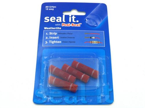 PL612 Posi-Seal Red Automotive Marine Cable Connectors 4 Pack