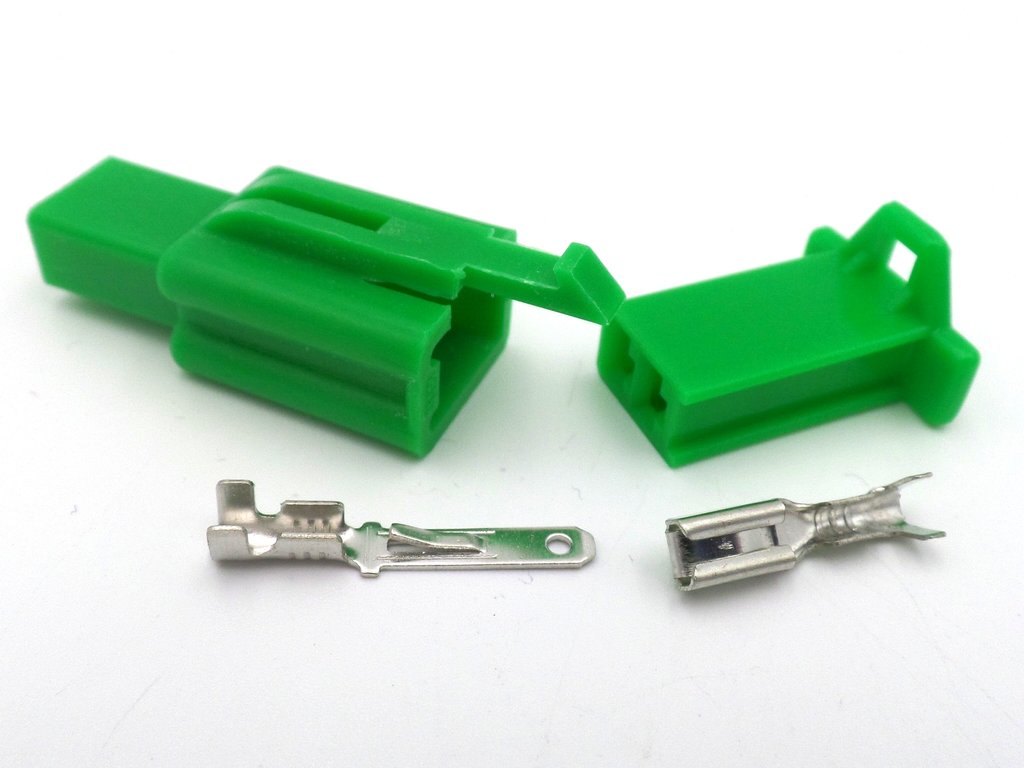 2.8mm 2 Way Green 12v MTW Motorcycle Wiring Loom Connector