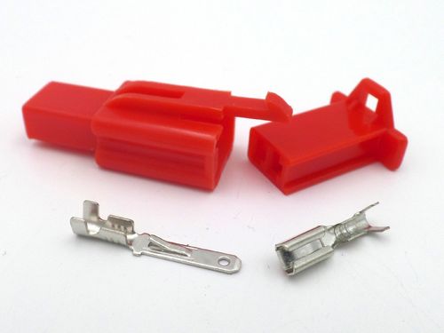 2.8mm 2 Way Red MTW 12v Motorcycle Wiring Harness Connector