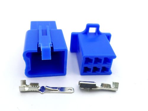 2.8mm 6 Way Blue Mini Latch Motorcycle Harness Connector