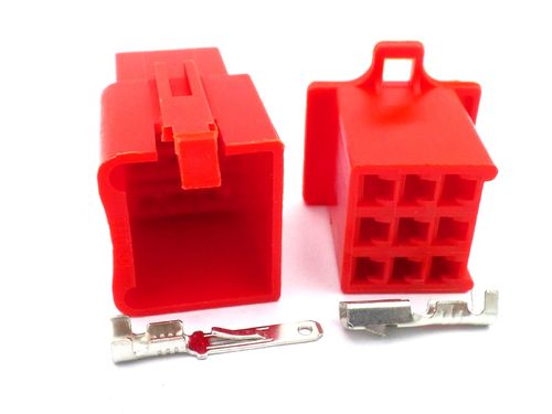 2.8mm 9 Way Red Mini Latch Motorcycle Harness Connector