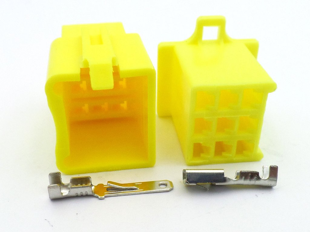 2.8mm 9 Way Yellow Mini Latch Motorcycle Harness Connector