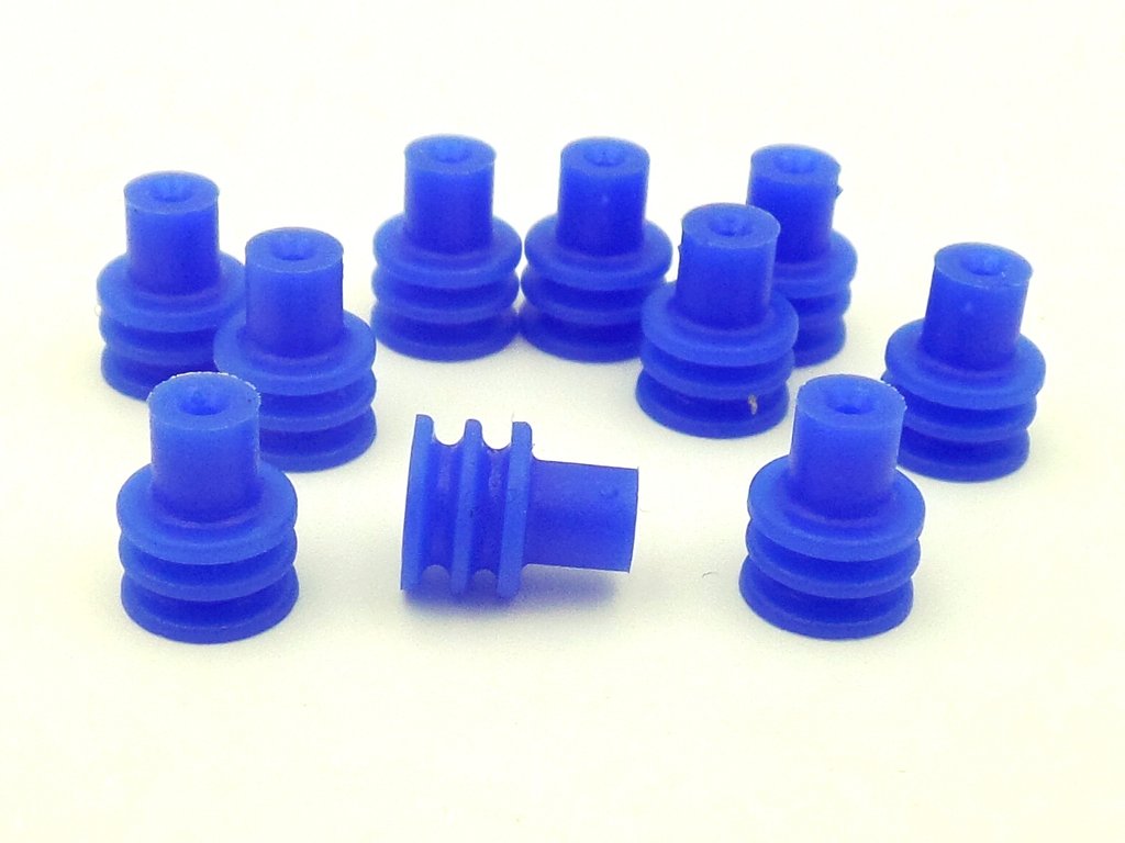 10 Pack Blue Wire Seals 1.5mm Amp Tyco Superseal Connectors