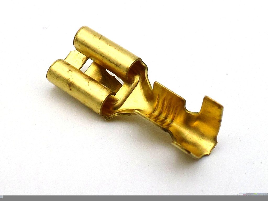 6.3mm Female Brass Terminal for 1.0mm² to 2.5mm² Cable 10 Pack L-21
