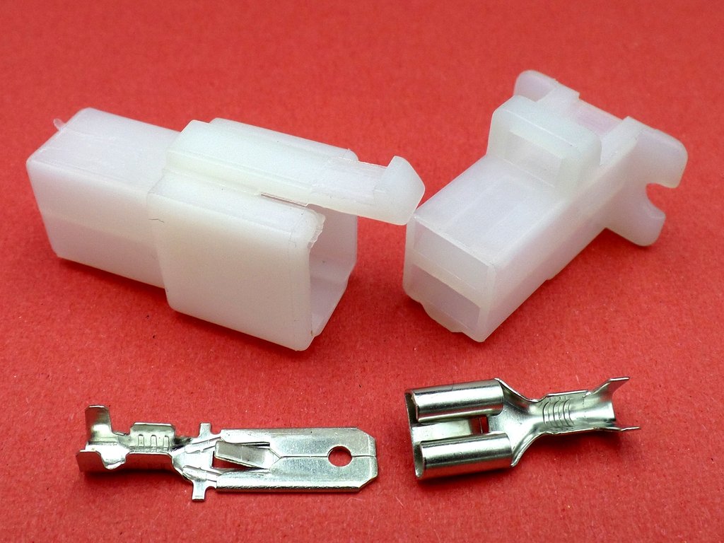 6.3mm 2 Way White Cable Connector Plug
