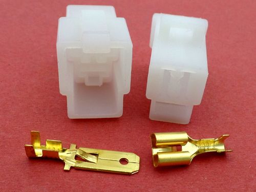 6.3mm 3 Way 12v Motorcycle Harness White Cable Loom Connector