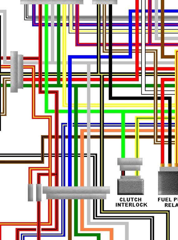 Kawasaki ZZR1100 C1 - C3 UK Colour Electrical Wiring Diagram wiring diagram for honda vtx 1300 