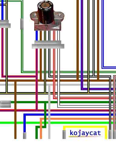 Kawasaki KH500 H1E H1F UK/Euro Spec Colour Wiring Diagram