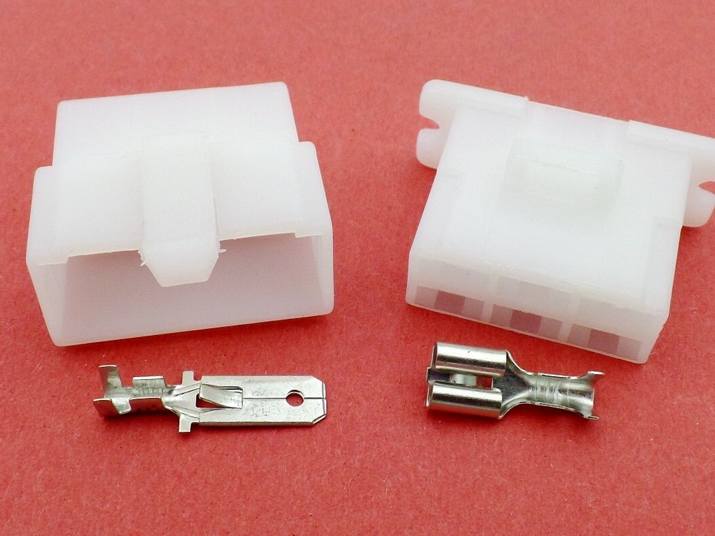 6.3mm 6 Way White Motorcycle Wiring Harness Loom Connector