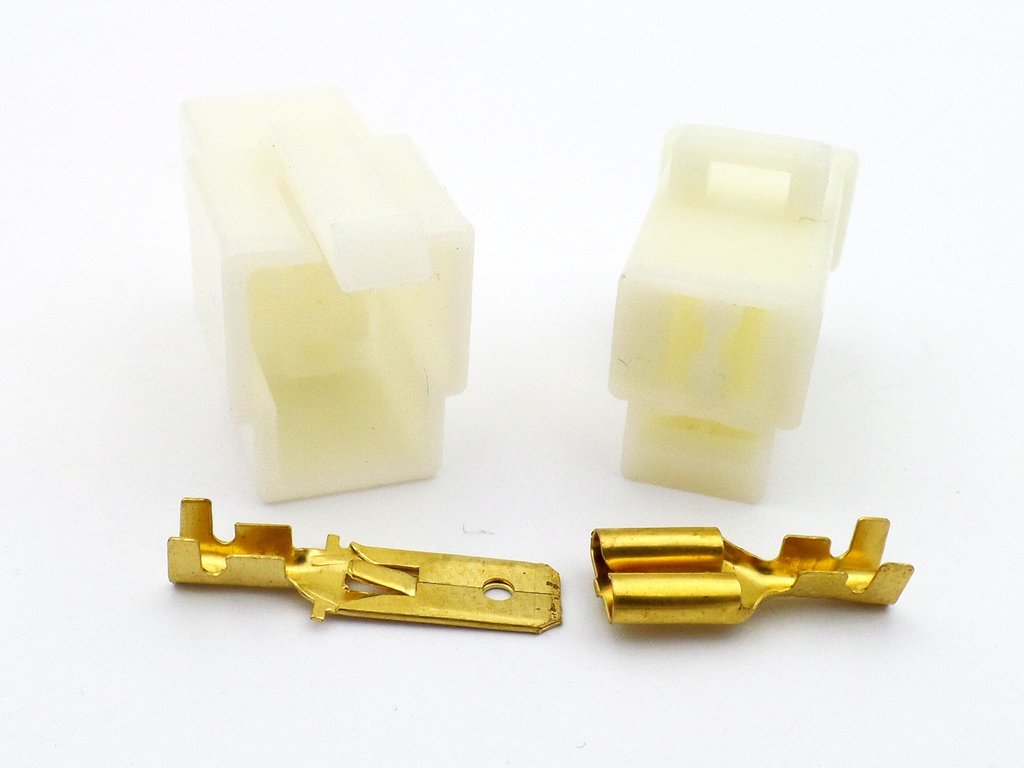 6.3mm 3 Way 12v Motorcycle Harness Cream Cable Loom Connector