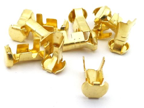Brass Crimp Cable End Motorcycle Bulb Fuse Terminals 10 Pack L-6
