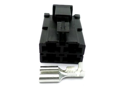 6.3mm 4 Way Black CNA Latched Relay Wiring Harness Connector L-6