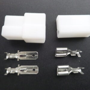 2 way white T no lock male loom connector set