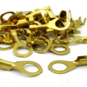 Terminal Brass Ring 0.5mm² - 1.0mm² 6mm Hole 50 Pack K-16