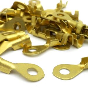 Terminal 4mm 1.0mm² - 2.5mm² Brass Crimp Ring 50 Pack F-3