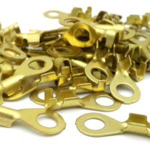 Terminal 5mm 1.0mm² - 2.5mm² Brass Crimp Ring 50 Pack F-3