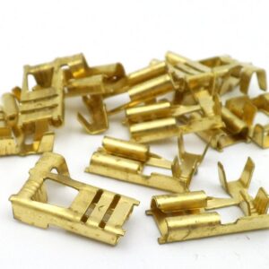Terminal 6.3mm Plain Brass Motorcycle Flag 10 Pack