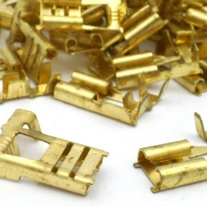 Terminal 6.3mm Plain Brass Flag Motorcycle Crimp 50 Pack