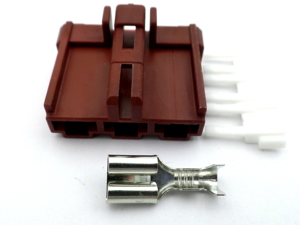 Connector 3 Way Brown 6.3mm HD Female Wiring Loom Plug X-5