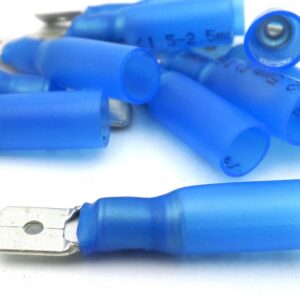 Terminal Blue Heat Shrink Male Spade Connector 10 Pack N-7