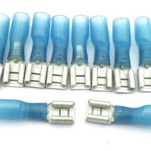 Terminal Blue Open End Heat Shrink Female Spade 10 Pack N-7