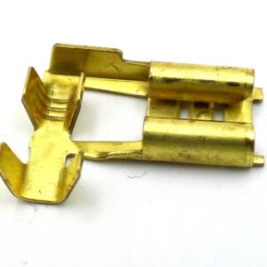 Terminal 6.3mm Tinned Brass Wiring Harness Flag Crimp