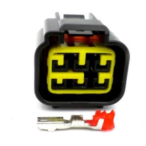 6 Way Female Black Sealed Connector Yellow Lock H-2
