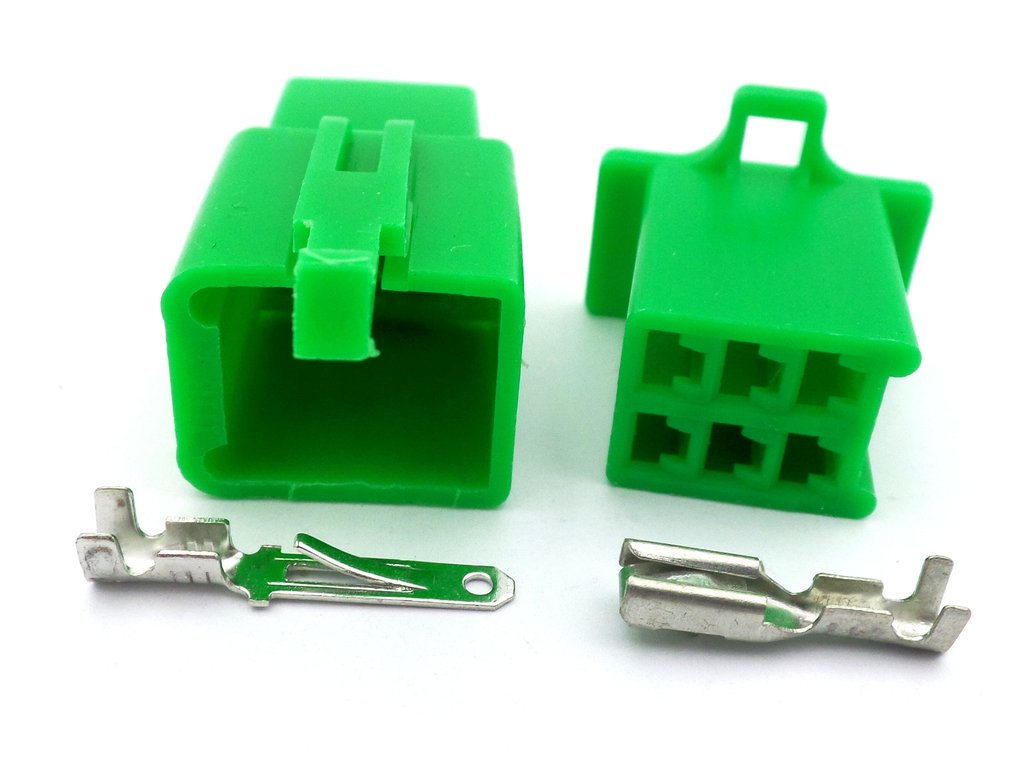 Connector 2.8mm 6 Way Green Mini Latch Motorcycle Harness