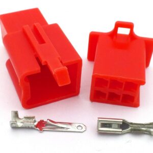 Connector 2.8mm 6 Way Red Mini Latch Motorcycle Harness