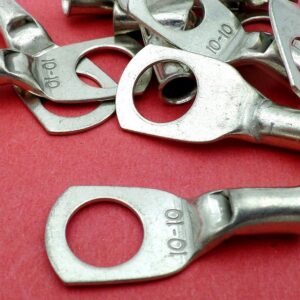 Terminal 10mm² M10 Copper Tube Cable Ring 10 Pack L-14