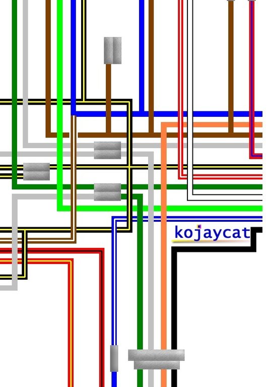 Kawasaki KH250 A5 UK Spec Colour Wiring Diagram