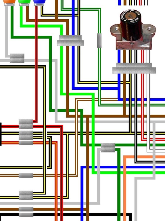 Kawasaki KH750 H2 UK/Euro Spec Colour Wiring Diagram