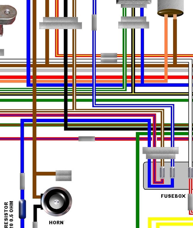 Kawasaki KZ750 B2 USA Spec Colour Wiring Diagram