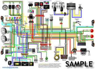 Suzuki GS550 1976 - 78 USA Spec Colour Wiring Diagram - Image 2