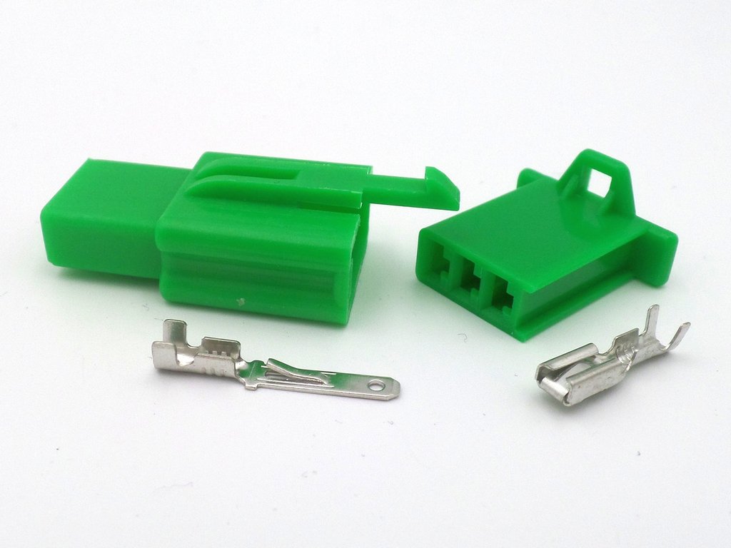 Connector 2.8mm 3 Way Green MTW Motorcycle Wiring Loom E-3