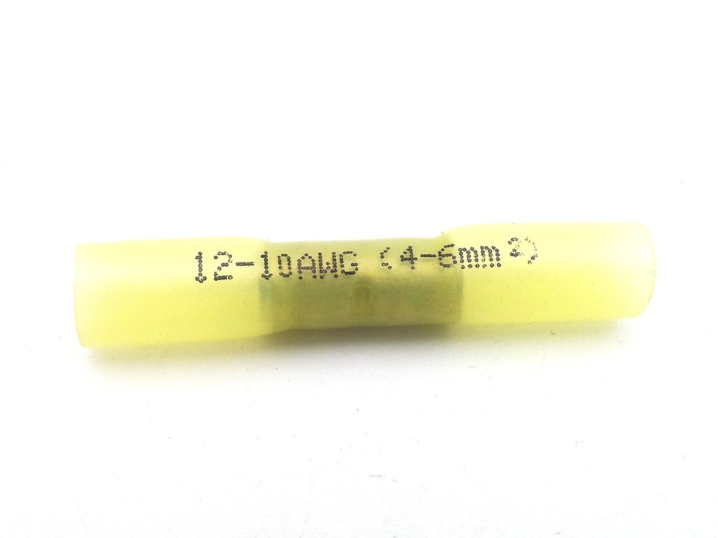 Terminal Yellow Heat Shrink Automotive Cable Butt 10 pk N-7